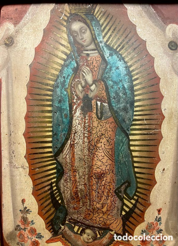 Virgen de Guadalupe, óleo sobre zinc, S.XVIII - Imagen 4
