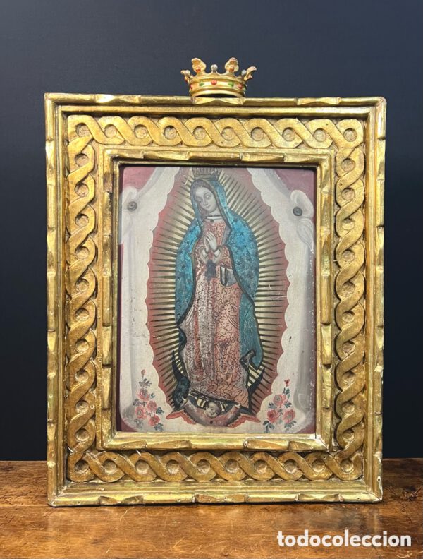 Virgen de Guadalupe, óleo sobre zinc, S.XVIII